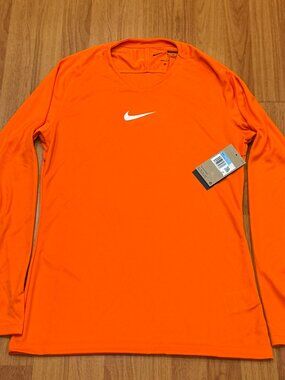 Nike Dri-Fit Park First Layer Futbol Soccer Long Sleeve Jersey M Orange AV2609